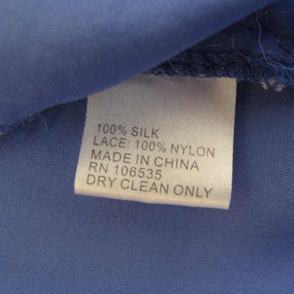 MADISON MARCUS 100% Silk Blue Lace Blouse - Picture 7 of 11